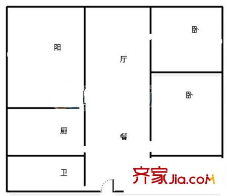 省委黨校生活區(qū) 3室 戶型圖