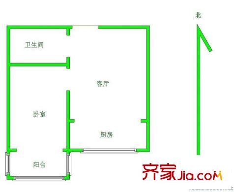 昆風(fēng)小區(qū) 1室 戶型圖