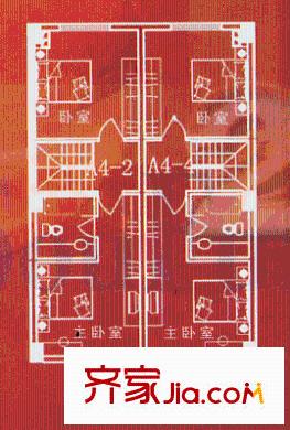 金地山水戶(hù)型圖A4戶(hù)型 2室2廳1衛(wèi)1廚