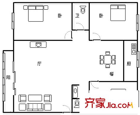 金鼎家園 3室 戶型圖