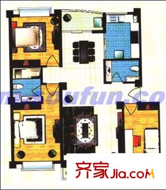 文翠園戶型圖C戶型 3室2廳2衛(wèi)1廚