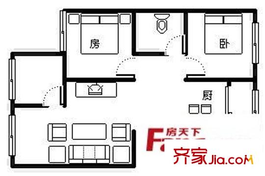 昆湖花園 3室 戶型圖