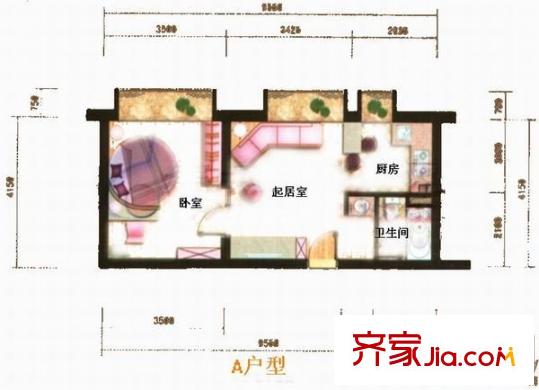 春城財(cái)富中心戶型圖春城財(cái)富 1室 戶型圖 1室1廳1衛(wèi)1廚