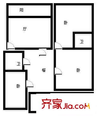 泰和園 3室 戶型圖