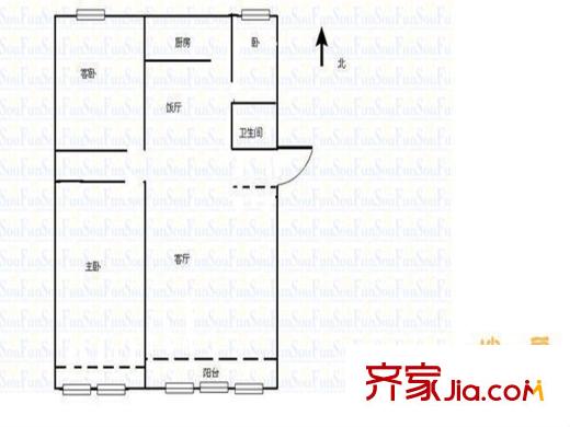 英茂花園 2室 戶型圖