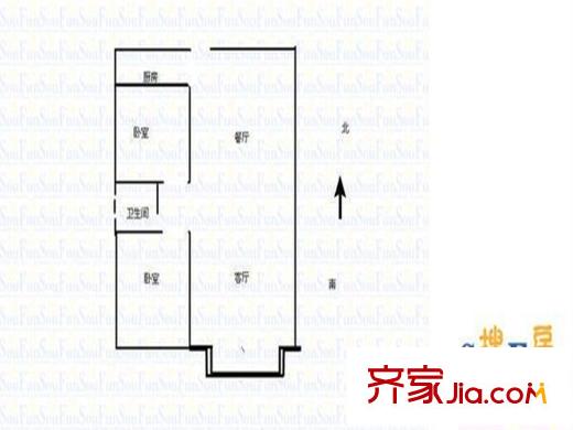 英茂花園 2室 戶型圖
