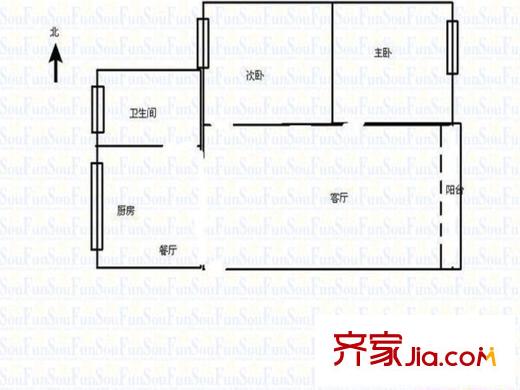 英茂花園 2室 戶型圖