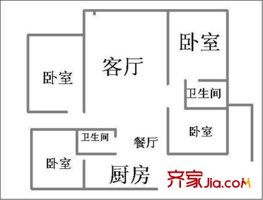 西房高新花園 4室 戶型圖