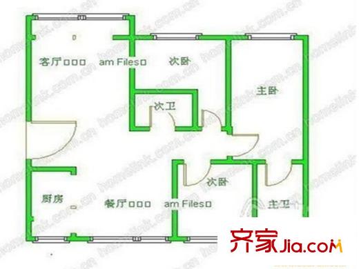 春暉小區(qū)戶型圖戶型圖 3室 3室2廳1衛(wèi)1廚