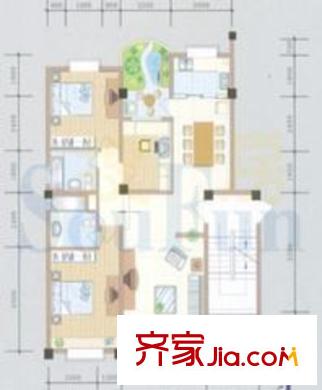 大成名園戶型圖CS平錯(cuò)戶型 3室2廳2衛(wèi)1廚