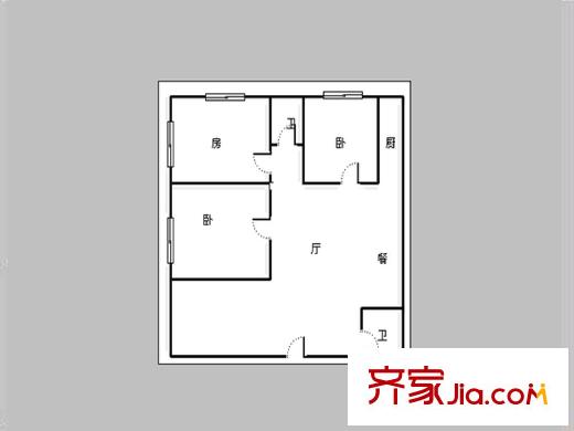 龍躍大廈 3室 戶型圖