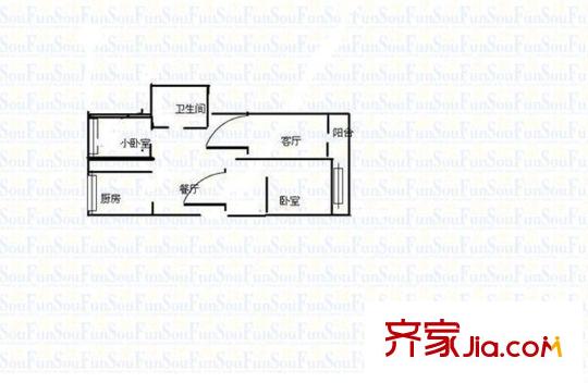 蔡家村小區(qū) 2室 戶型圖