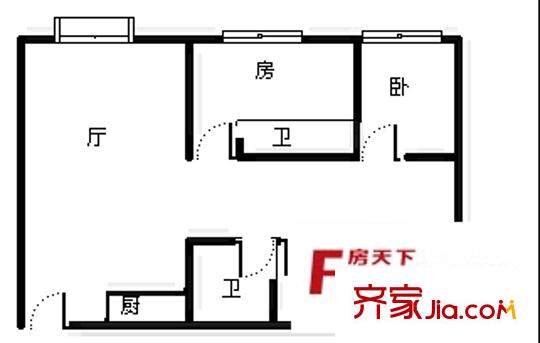 巴士西苑 3室 戶型圖