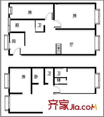 巴士西苑 5室 戶型圖