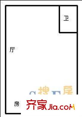 樂酷公寓 1室 戶型圖
