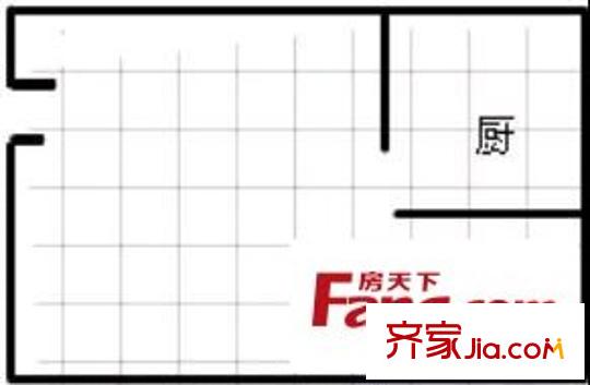 樂酷公寓 1室 戶型圖