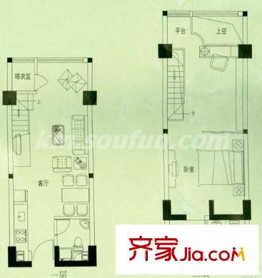 美樹星城戶型圖B座C戶型 2室2廳2衛(wèi)1廚
