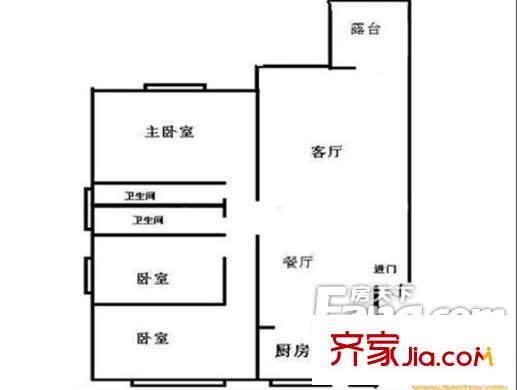 平和花園 4室 戶型圖