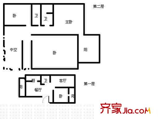 天澤園小區(qū) 5室 戶型圖