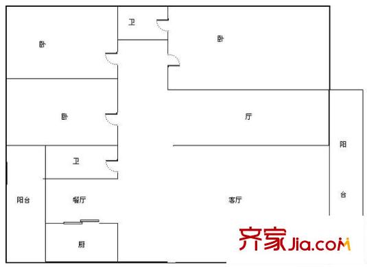 天澤園小區(qū) 4室 戶型圖