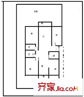 聽(tīng)濤雅苑 4室 戶型圖