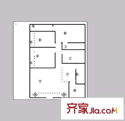 中產(chǎn)風(fēng)尚中心 4室 戶型圖