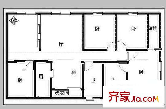 中產(chǎn)風(fēng)尚中心 4室 戶型圖