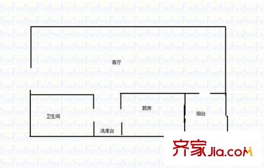 江東花城 1室 戶型圖