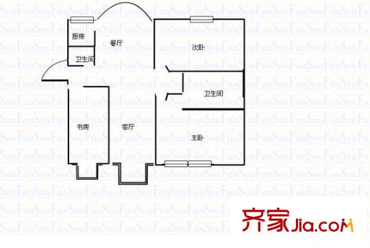 江東花城 3室 戶型圖