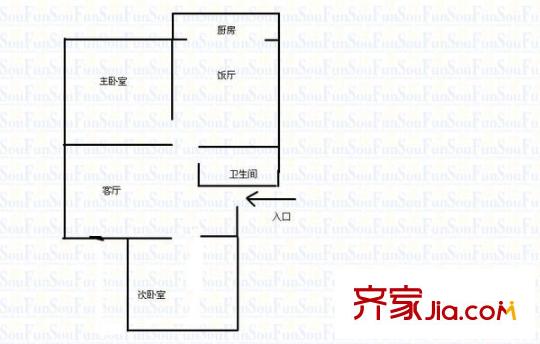 興隆小區(qū) 2室 戶型圖
