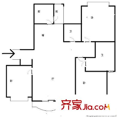 世紀城嵐春苑戶型圖嵐春苑 3室 戶型圖 3室2廳2衛(wèi)1廚