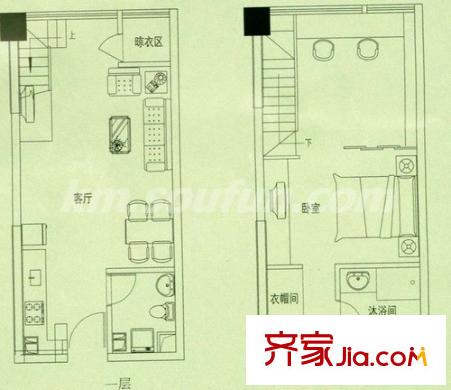 美樹星城戶型圖A座F戶型 2室2廳2衛(wèi)1廚