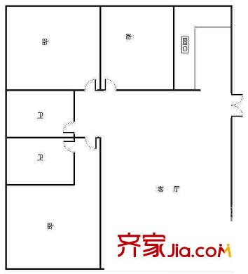 滇池源居 3室 戶型圖