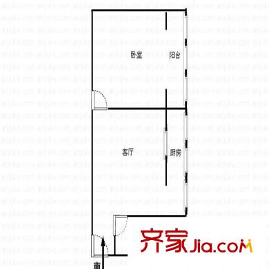 紅星國際戶型圖1室 1室1廳1衛(wèi)1廚