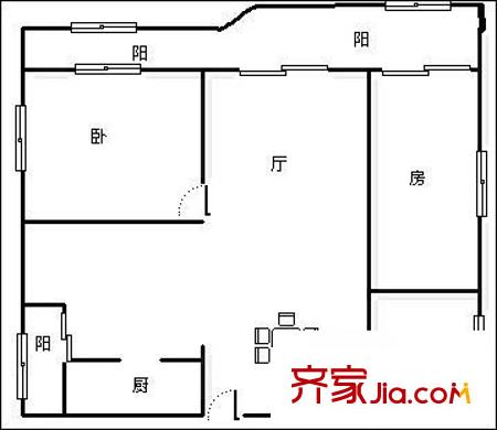 上游水岸 2室 戶型圖