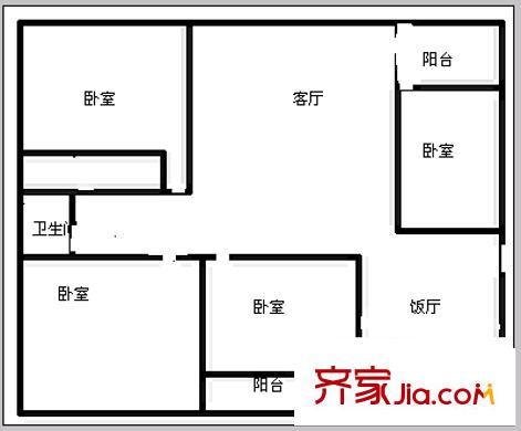 上游水岸 4室 戶型圖