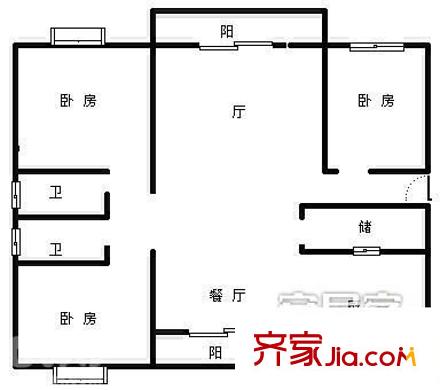 滇池源居 3室 戶型圖