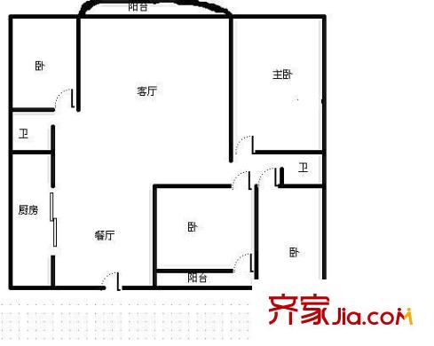 天澤園小區(qū) 4室 戶型圖