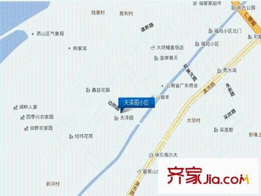 天澤園小區(qū)交通圖