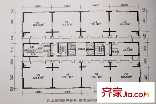 鑫都韻城寫字樓平面圖 1室