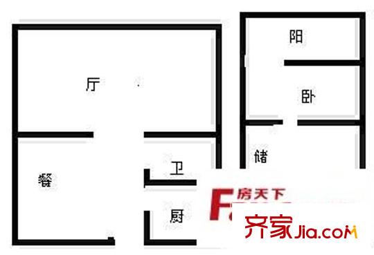 聽濤雅苑 2室 戶型圖