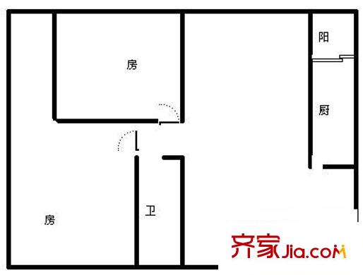 中產(chǎn)風(fēng)尚中心 2室 戶型圖