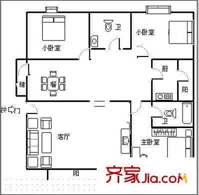 江東花城 3室 戶型圖