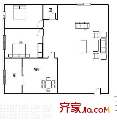 興隆小區(qū) 2室 戶型圖
