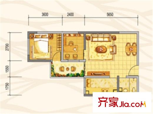 朝九晚五13-C2_戶型 2室2廳1衛(wèi)1廚