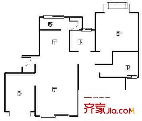 世紀(jì)城嵐春苑戶型圖嵐春苑 3室 戶型圖 3室2廳2衛(wèi)1廚