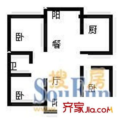 綠色家園 3室 戶(hù)型圖