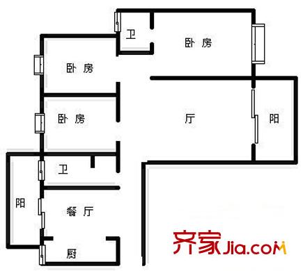 滇池衛(wèi)城藍域晴天 3室 戶型圖