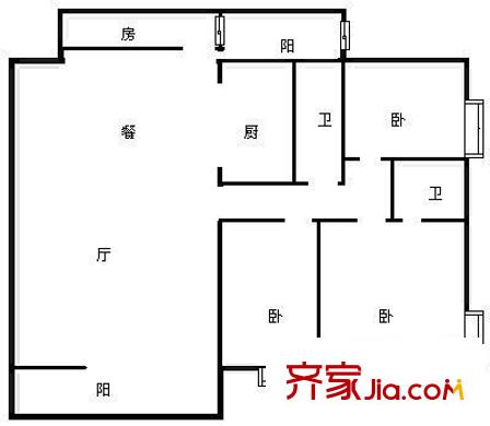 佳園小區(qū) 3室 戶型圖