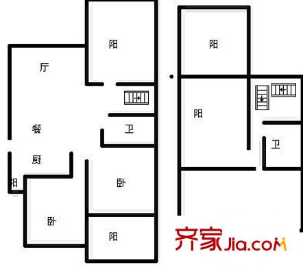 滇池衛(wèi)城藍(lán)域晴天 3室 戶型圖
